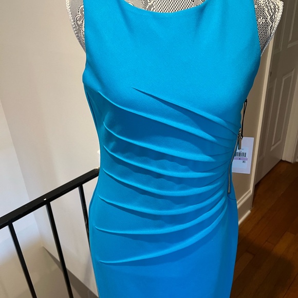 NWT Ivanka Trump Elegant Blue Sleeveless Dress - Picture 3 of 6